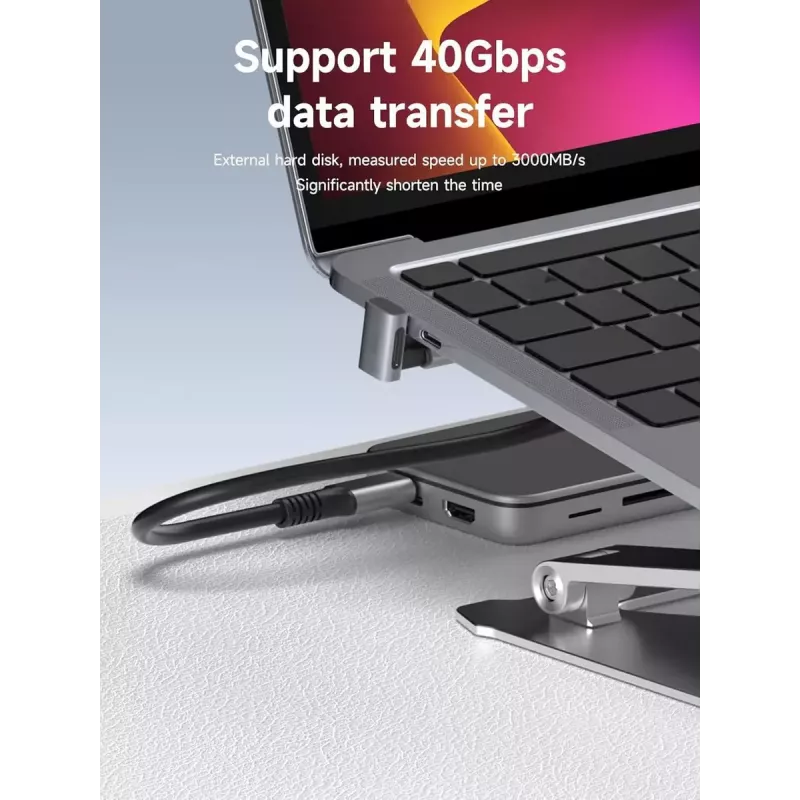 MicroConnect MC-USB4AG adattatore Premium USB4 3x2 USB-C a doppia angolazione, 240 W, 40 Gbps