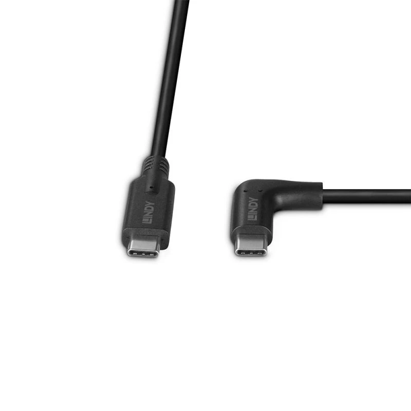 Lindy Cavo USB 3.2 0,5 m, USB-C dritto a USB-C angolare, 10 Gbit/s