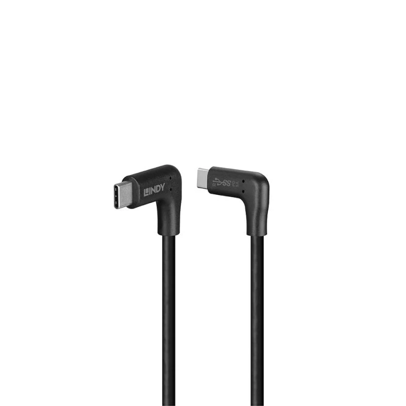 Lindy Cavo USB 3.2 USB-C con connettori angolari 1,5 m, 10 Gbit/s