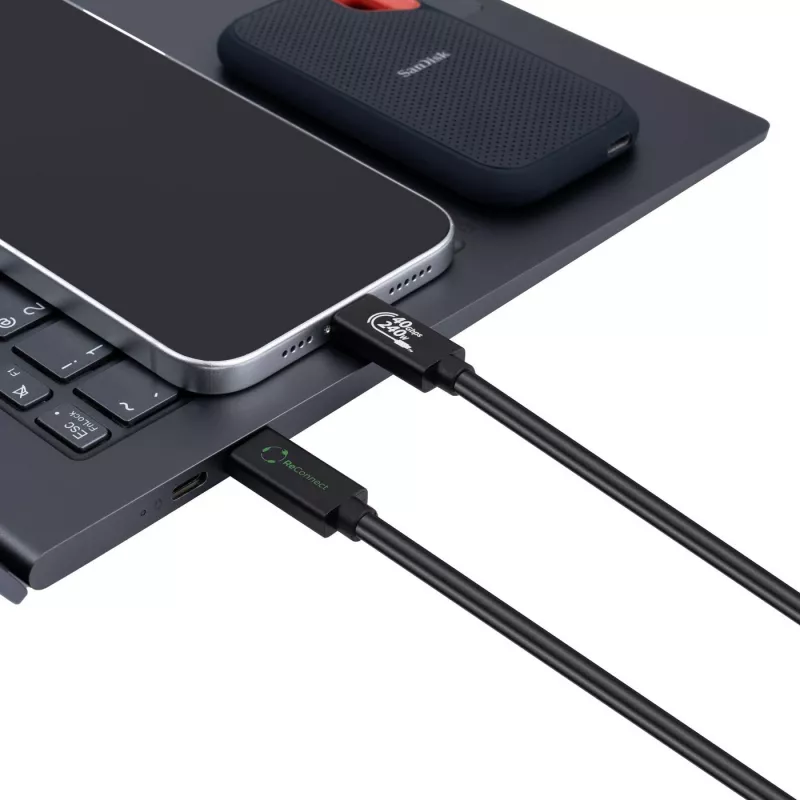 Cavo USB4 MicroConnect ReConnect ECO-USB4CC05 40 Gbit/s 100 W, USB-C a USB-C
