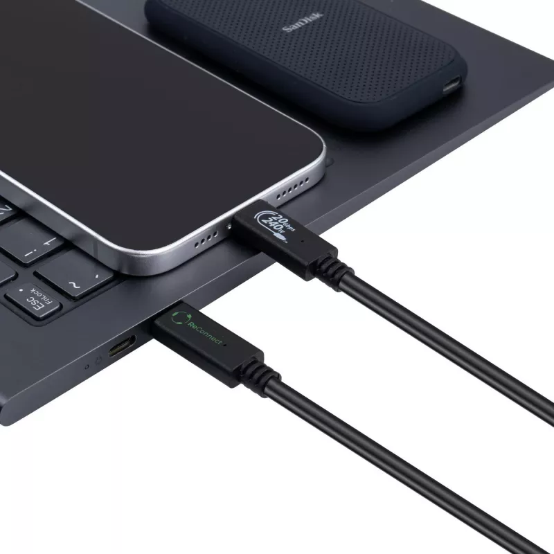 Microconnect ECO-USB3.2CC1 Cavo USB USB 3.2 Gen 2x2 1 m USB C nero
