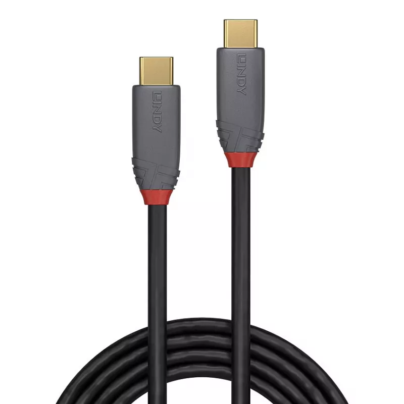 Cavo Lindy 0,5m USB 3.2 Type-C a C, 20Gbit/s, 5A, PD, Anthra Line