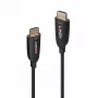 Lindy 38518 cavo HDMI ibrido in fibra ottica 8K60, 100 m, 4K 120 Hz, nero