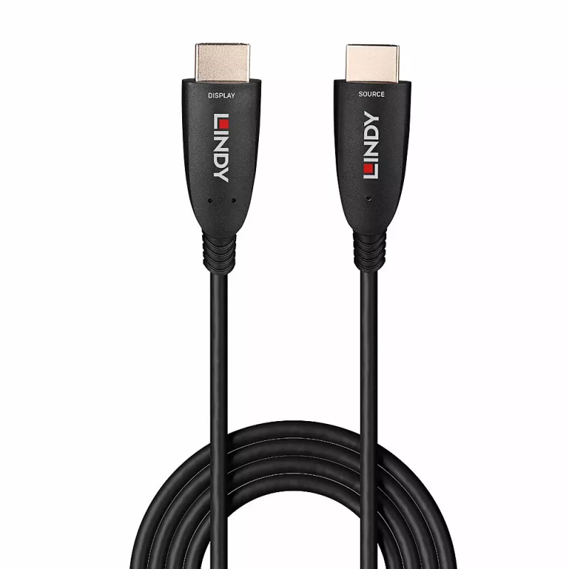 Lindy 38518 cavo HDMI ibrido in fibra ottica 8K60, 100 m, 4K 120 Hz, nero