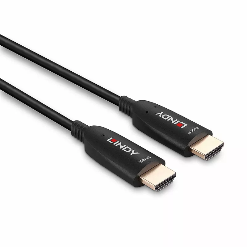 Lindy 38518 cavo HDMI ibrido in fibra ottica 8K60, 100 m, 4K 120 Hz, nero