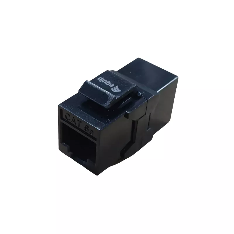 Giunto inline Keystone EQUIP Cat.6A non schermato, RJ-45, formato piatto, nero, 8 pezzi