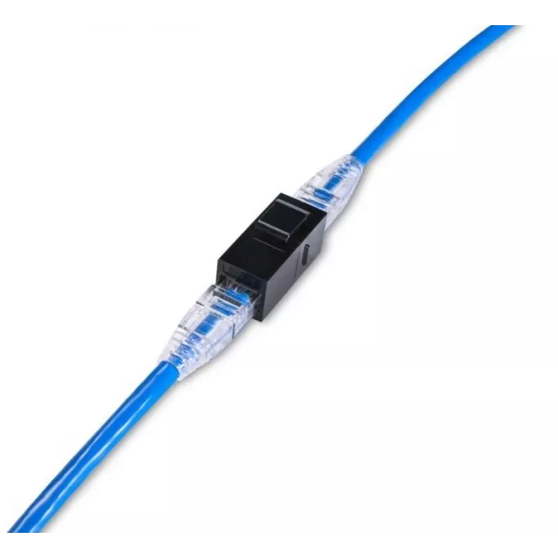 Giunto inline Keystone EQUIP Cat.6A non schermato, RJ-45, formato piatto, nero, 8 pezzi