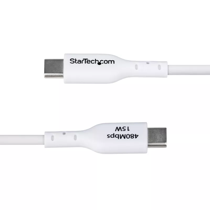 Cavo di ricarica StarTech.com 1 m USB-A a USB-C, ricarica e sincronizzazione, 3A, USB 2.0, guaina TPE – cavo USB di ricarica bianco
