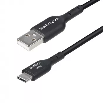 Cavo di ricarica StarTech.com 3ft (1 m) USB-A a USB-C, ricarica e sincronizzazione, 3A, USB 2.0, guaina TPE – cavo USB di ricarica nero