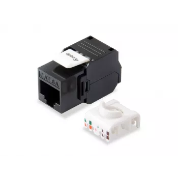 Jack keystone Cat.6A non schermato senza attrezzi Equip, RJ-45, LSA, nero