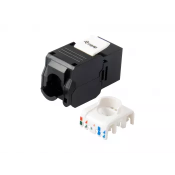 Jack keystone Cat.6A non schermato senza attrezzi Equip, RJ-45, LSA, nero