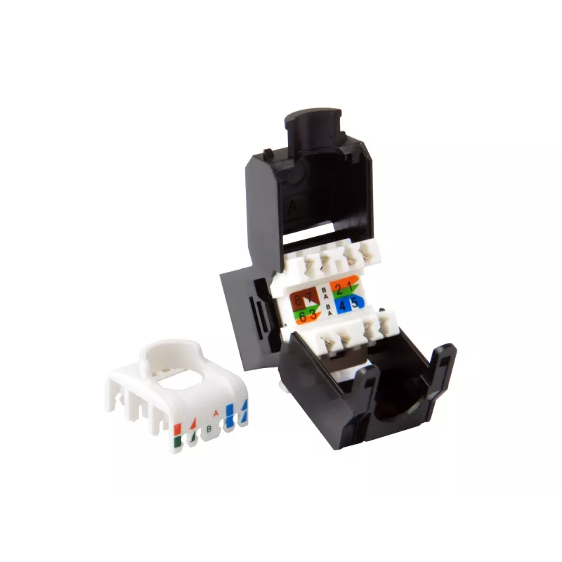 Jack keystone Cat.6A non schermato senza attrezzi Equip, RJ-45, LSA, nero