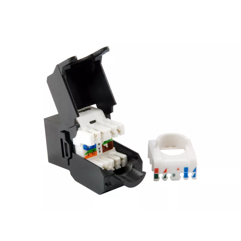 Jack keystone Cat.6A non schermato senza attrezzi Equip, RJ-45, LSA, nero