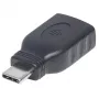 Adattatore Manhattan USB-C a USB-A, connettore maschio a femmina, 5 Gbit/s (USB 3.2 Gen1, anche USB 3.0), SuperSpeed USB, nero, garanzia a vita, corrisponde a USB31CAADG