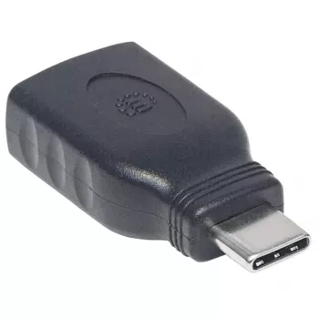 Adattatore Manhattan USB-C a USB-A, connettore maschio a femmina, 5 Gbit/s (USB 3.2 Gen1, anche USB 3.0), SuperSpeed USB, nero, garanzia a vita, corrisponde a USB31CAADG