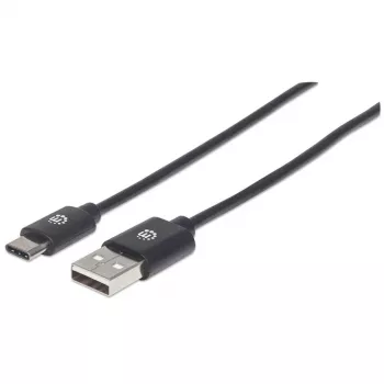 Cavo Manhattan USB-C a USB-A, 2 m, connettore maschio a maschio, nero, 480 Mbit/s (USB 2.0), Hi-Speed USB, garanzia a vita, corrisponde a USB2AC2M