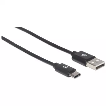 Cavo Manhattan USB-C a USB-A, 2 m, connettore maschio a maschio, nero, 480 Mbit/s (USB 2.0), Hi-Speed USB, garanzia a vita, corrisponde a USB2AC2M