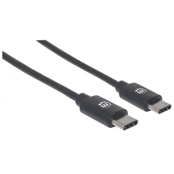 Cavo Manhattan USB-C a USB-C, 2 m, connettore maschio a maschio, nero, 480 Mbit/s (USB 2.0), 3 A, Hi-Speed USB, garanzia a vita, corrisponde a USB2CC2M
