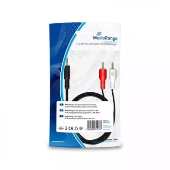 Cavo audio MediaRange MRCS164 1 m 2xRCA 3,5 mm nero