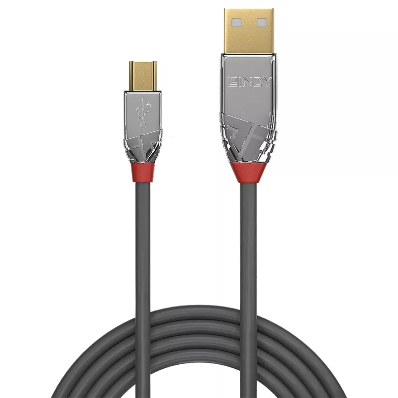 Lindy cavo USB 2.0 Type-A a Mini-B, 5 m, Cromo Line
