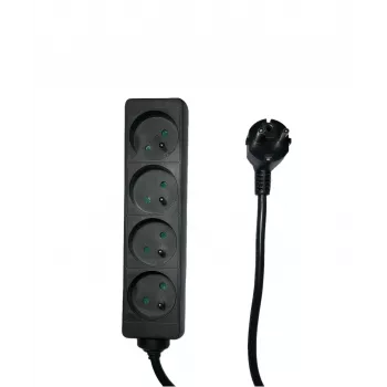 Microconnect MC-PS040150FRB prolunga elettrica 1,5 m 4 uscite AC per interni nero
