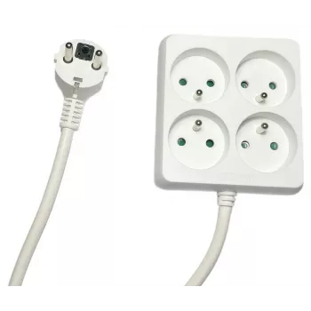 Microconnect MC-PSSQUARE040150FRW prolunga elettrica 1,5 m 4 prese AC per interni bianco