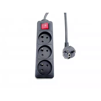 Microconnect MC-PSOO030150FRB prolunga elettrica 1,5 m 3 uscite AC per interni nero
