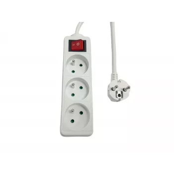 Microconnect MC-PSOO030150FRW ciabatta 3 prese con interruttori on/off individuali