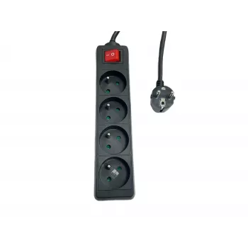 Microconnect MC-PSOO040500FRB ciabatta 4 prese con interruttori on/off individuali