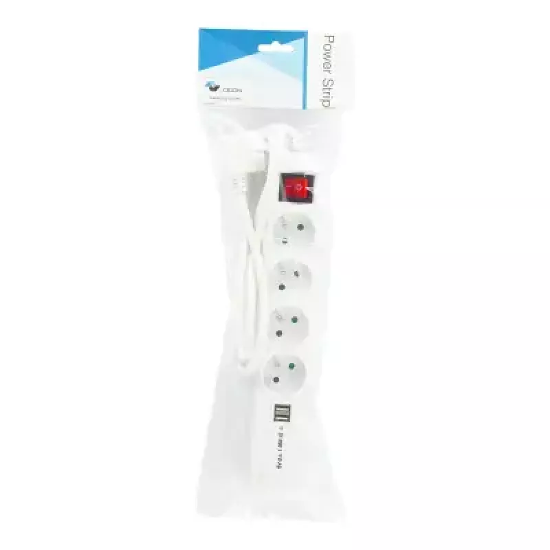 Prolunga elettrica LOGON LPS165 — cavo 1,5 m, 4 prese AC, interno/esterno, bianco