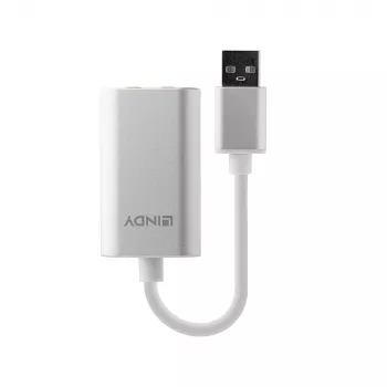 Convertitore audio Lindy USB Type-A a convertitore audio, argento/bianco, 25 g