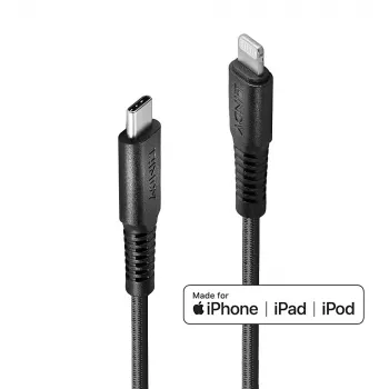 Cavo di ricarica e sincronizzazione Lindy USB Type-C a Lightning rinforzato 0,5 m