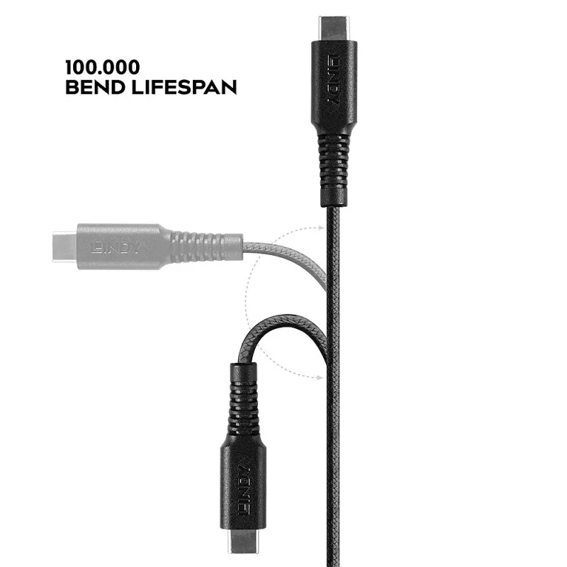 Cavo di ricarica e sincronizzazione Lindy USB Type-C a Lightning rinforzato 2 m