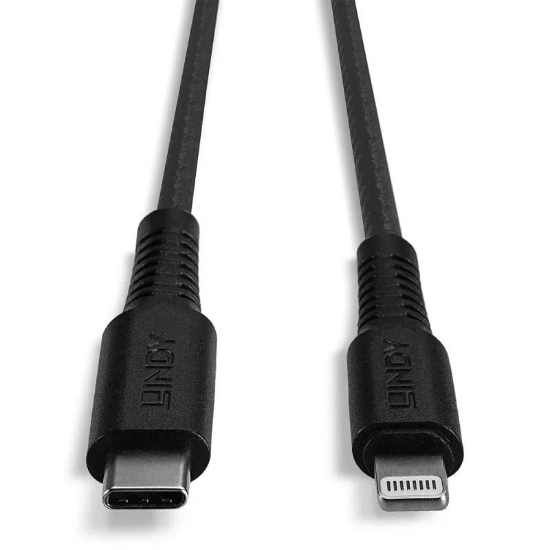 Cavo di ricarica e sincronizzazione Lindy USB Type-C a Lightning rinforzato 2 m
