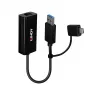 Convertitore Lindy USB 3.2 Gen 1 Gigabit Ethernet con filo USB Ethernet 5000 Mbit/s nero