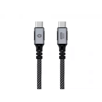 Cavo USB-C a USB-C CONCEPTRONIC ETTA07B20 — USB 3.2 Gen 2x2, 2 m, 20 Gbps, PD 3.0 100W (20V 5A), 4K@60Hz, E-mark
