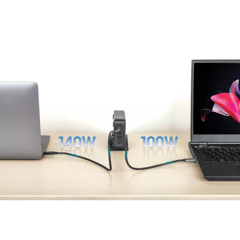 Manhattan 102667 stazione di ricarica GaN USB Power Delivery a 4 porte, 240 W
