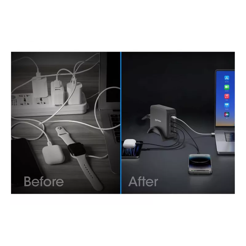 Manhattan 102667 stazione di ricarica GaN USB Power Delivery a 4 porte, 240 W