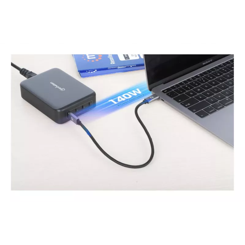 Manhattan 102667 stazione di ricarica GaN USB Power Delivery a 4 porte, 240 W