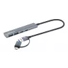 Dock/hub combo USB-C e USB-A Manhattan 4 porte 5 Gbps alluminio