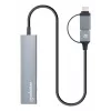 Dock/hub combo USB-C e USB-A Manhattan 4 porte 5 Gbps alluminio