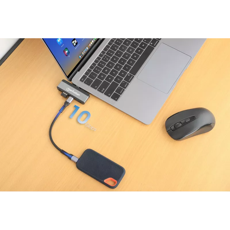 Dock da viaggio USB-C Manhattan 190404 4 porte HDMI USB-A USB-C 3,5 mm