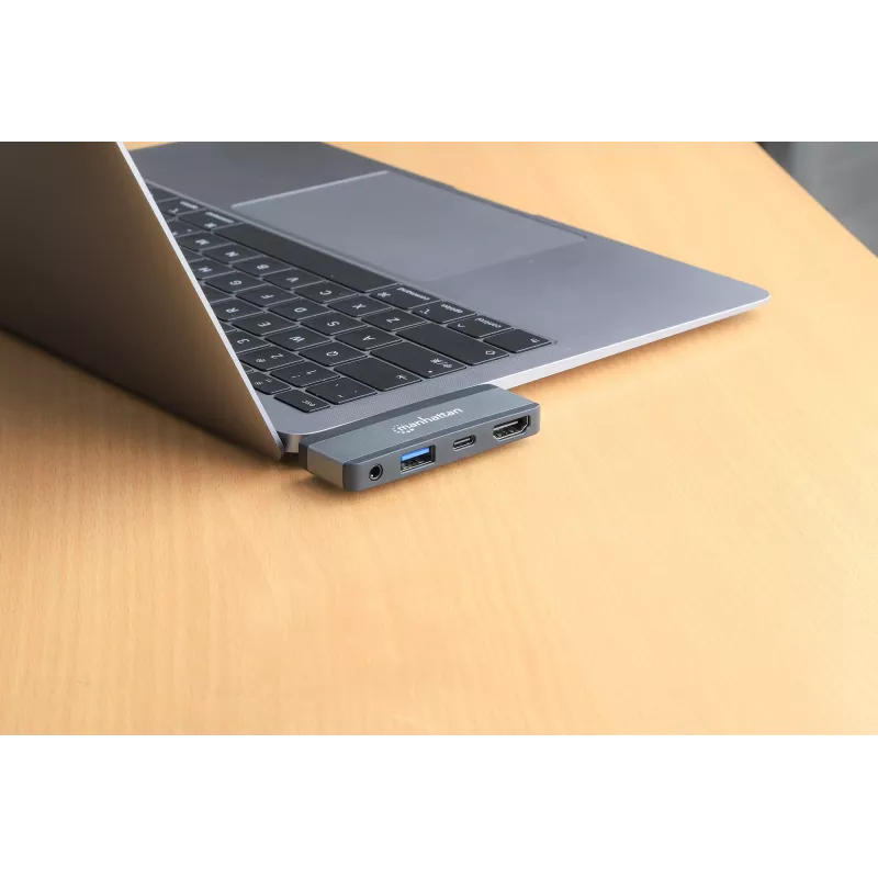 Dock da viaggio USB-C Manhattan 190404 4 porte HDMI USB-A USB-C 3,5 mm