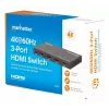 Switch HDMI 3x1 MANHATTAN 18G automatico manuale telecomando IR nero