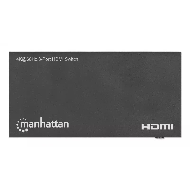 Switch HDMI 3x1 MANHATTAN 18G automatico manuale telecomando IR nero