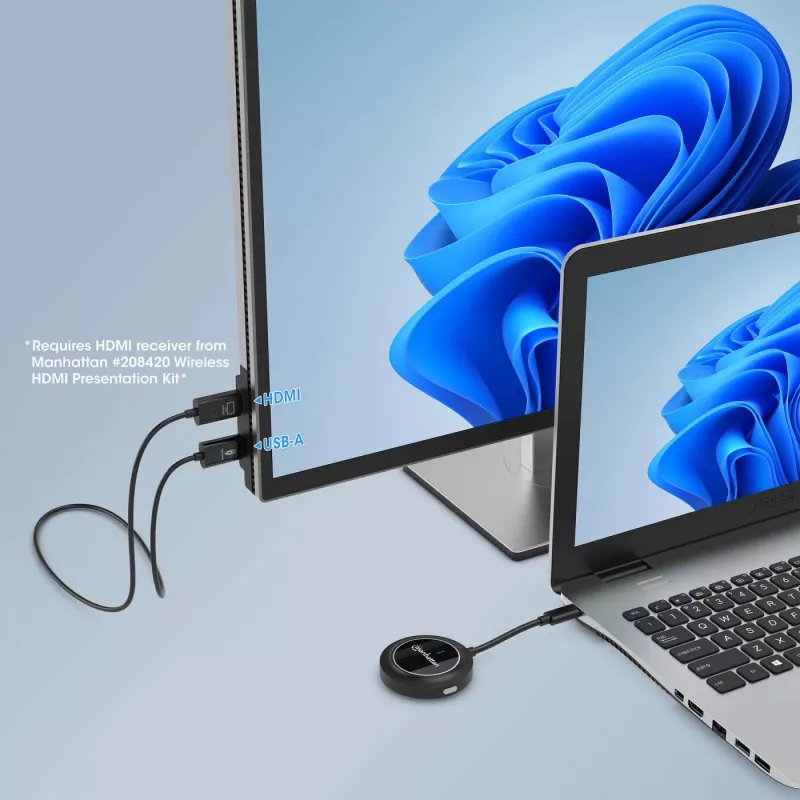 Trasmettitore AV Manhattan 208437 1920x1080 30m wireless USB Type-C