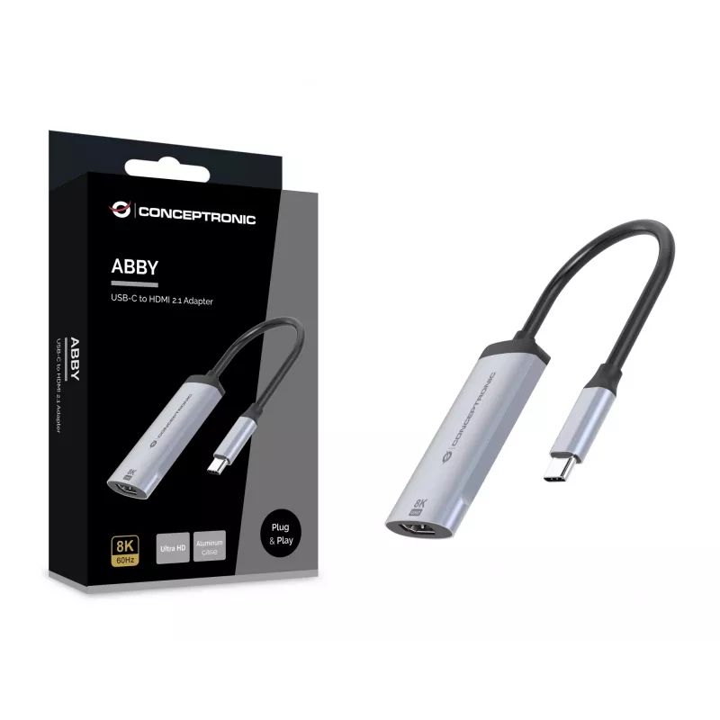 Adattatore USB-C a HDMI 2.1 Conceptronic ABBY23G, 8K60Hz