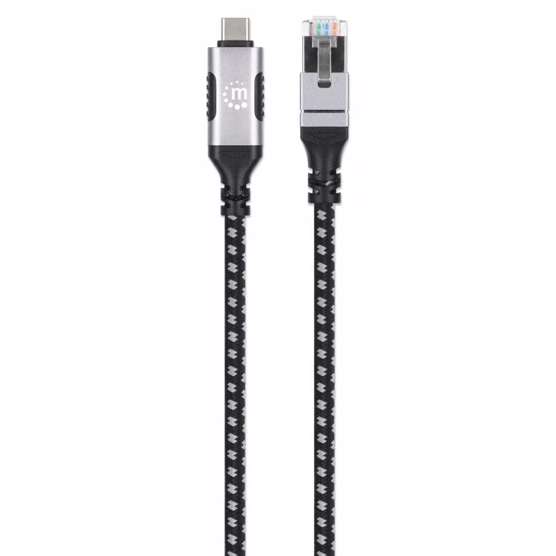 Cavo Manhattan USB-C a Gigabit rete Ethernet RJ45 2m nero/argento