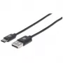 Cavo Manhattan USB-C a USB-A, 1 m, maschio su maschio, nero, 480 Mbit/s (USB 2.0), Hi-Speed USB, garanzia a vita, corrisponde a USB2AC1M