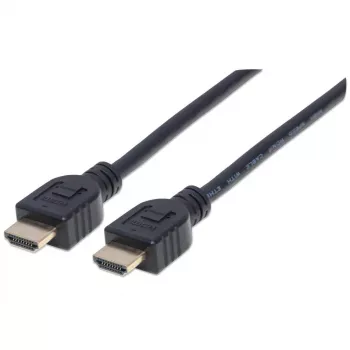 Cavo Manhattan HDMI 4K@60Hz con Ethernet - certificato CL3, 1m, adatto per installazione a parete, per tutte le applicazioni 4K e 1080p/HD – aggiorna ora o tienilo pronto per quando ti serve, maschio su maschio, nero, Ultra HD 4k x 2k, garanzia a vita, Premium High Speed